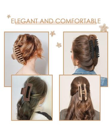 10 Pcs Large Non-slip Matte Banana Hair Claw Clips for Women - Strong Hold for Thick & Thin Hair - Neutral Colors - Buy Online on GoSupps.com