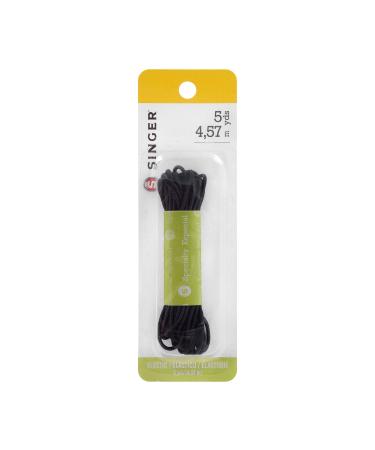 SINGER 73959 Round Elastic Cord  5-Yards  Black