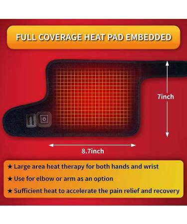 ELEKHEAL Hand & Wrist Heating Pad Wraps - Auto Shut Off Therapy for Carpal Tunnel, Arthritis, Tendonitis, Joint Pain - Medium Size - Buy Online on GoSupps.com