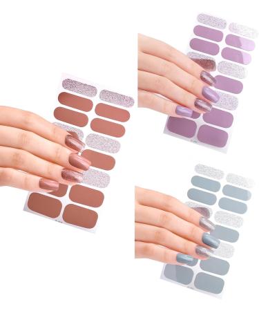 20 Pcs Semi Cured Gel Nail Strips With Soft Glossy Gel Finish Long Lasting Nail Wraps Glitter Gel Nail Stickers Convenient And Easy To Use Nail Sticker Ze0532 - Buy Online on GoSupps.com