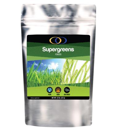 Optimally Organic SuperGreens - Freeze Dried Concentrated Juice Powder - Organic Ingredients - Cracked Cell Wall Chlorella - Barley Grass Juice - Wheatgrass Juice - Alfalfa Grass Juice