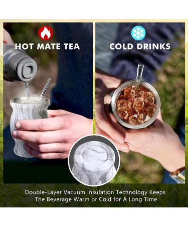 Yerba Mate Gourd Naturel - Tasse de Mat Traditionnelle - 230ML 2 Bombillas Incluses - Buy Online on GoSupps.com