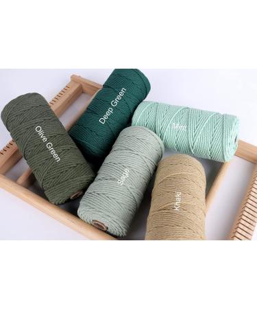 NOANTA Natural Macrame Cord 3mm x 109Yards - Beige Cotton Rope for Wall Hanging, Plant Hangers, Crafts & Knitting - Buy Online on GoSupps.com