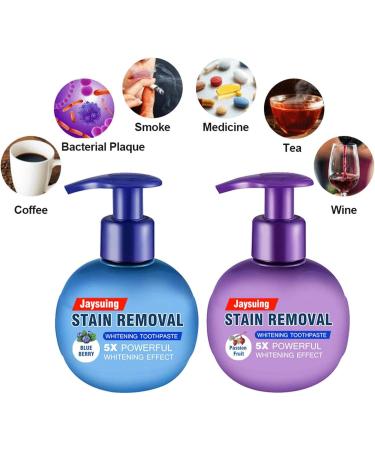 Natural Whitening Toothpaste - Fluoride-Free Bleaching & Tooth Cleaning - Blueberry Flavor for Healthy White Teeth - Buy Online on GoSupps.com