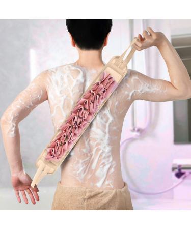 Double Side Skin Clean Shower Towel Convenient Back Scrubber Belt with Handles Durable Thickened Exfoliating Back Scrubber for Men Women Exfoliating Bath Towel for Skin Clean Skin Care