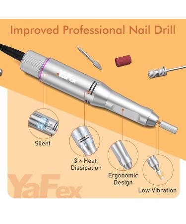 Yafex 11-in-1 Electric Nail Cutter - 35000 RPM Nail Milling Mills with LED Lamp | Professional Gel Nail Manicure & Pedicure Set (Gray) - Buy Online on GoSupps.com