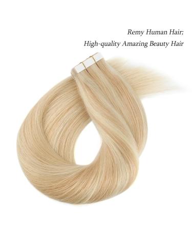 Shop Real Hair Tape In Extensions - Invisible Dirty Blonde & Platinum Beach Blonde #P18-613 - 35 cm | Premium Quality International Shipping - Buy Online on GoSupps.com