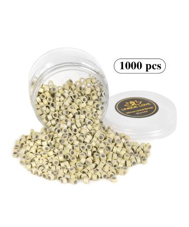 Blonde Microlink Hair Extension Beads with Silicon Rings - 1000pcs Blonde | 3mm Silicone Rings for I-tip Extensions - Buy Online on GoSupps.com