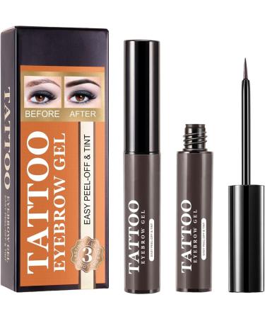 Eyebrow Makeup | Peel Off Sweatproof Tinted Brow Gel with Brow Templates - 3 Days Eyebrow Dye Tools for Women and Girls Long Lasting Eye Brow Cosmetics - Buy Online on GoSupps.com