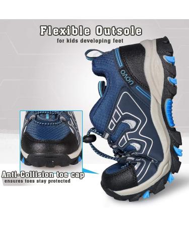 UOVO Boys Sneakers - Waterproof Running & Hiking Shoes for Kids | Slip Resistant Athletic Outdoor Footwear - Little/Big Boys (Size 10, Navy Blue) - Buy Online on GoSupps.com