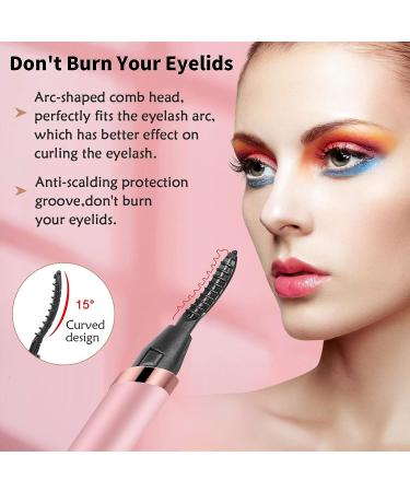 DUST2OASIS Heated Electric Eyelash Curler with Comb - Rechargeable for Natural Curling and Long Lasting Results - Light Pink 2023 Updated - Buy Online on GoSupps.com