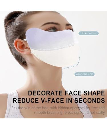 Face Masque for Sun Protection | Breathable UV Protection Ice Silk Sun Masque 3D Sunscreen Masque for Fishing Hiking Cycling Reusable Face for Women Eye Protection Gradient milk purple - Buy Online on GoSupps.com