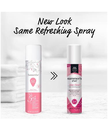 Summer's Eve Sheer Floral Freshening Spray 2 oz Size - Pack of 6 | pH Balanced | Dermatologist & Gynecologist Tested - Buy Online on GoSupps.com