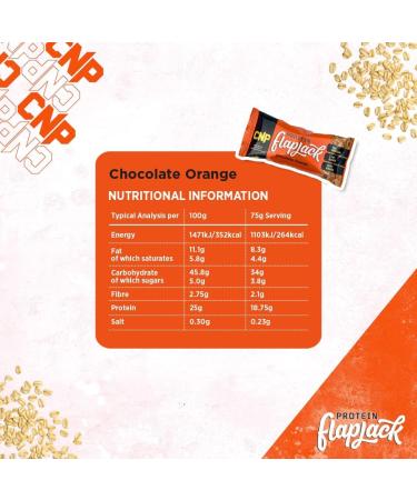 CNP Professional Whey Protein Flapjacks - 18g Protein, Low Carbs, Chocolate Orange Flavor - 12 x 75g Bars - Buy Online on GoSupps.com