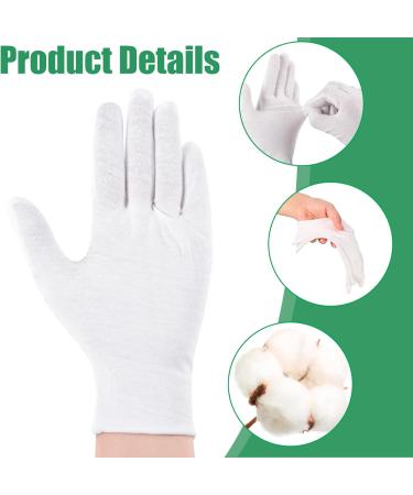 48 Pcs White Cotton Gloves for Overnight Moisturising Dry Hand Eczema Soft Coin Jewelry Inspection Gloves Serving Gloves Moisturizing Gloves One Size - Buy Online on GoSupps.com