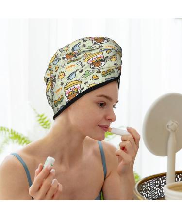 Cute Cow Microfiber Hair Towel Wrap - Soft Absorbent Coral Velvet Quick Dry Cap for Long & Curly Hair - International Shipping Available - Buy Online on GoSupps.com