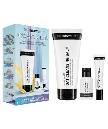 The INKEY List Hydration 101 Kit | Skin Hydration Starter Kit | Oat Cleansing Balm | Hyaluronic Acid |Caffeine Eye Cream | Suitable for All Ages - Buy Online on GoSupps.com