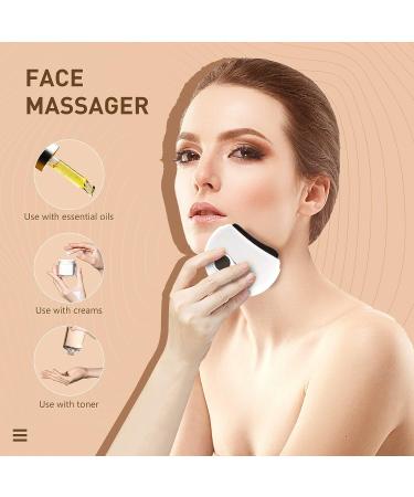 Electric Gua Sha Facial Tool with Heat & Vibration | Anti-Aging, Neck & Face Lift, Wrinkle Reduction | White - Buy Online on GoSupps.com