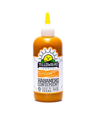 Habanero Hot Sauce by Yellowbird - Habanero Hot Sauce with Habanero Peppers, Garlic, Carrots, and Tangerine - Plant-Based, Gluten Free, Non-GMO Hot Pepper Sauce - Homegrown in Austin - 19.6 oz