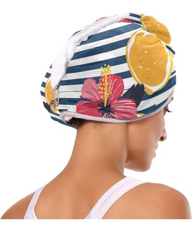 Red Flowers Fruit Hair Towel 2 Pack | Super Absorbent Quick Dry Hair Turbans for Women & Girls - Buy Online on GoSupps.com