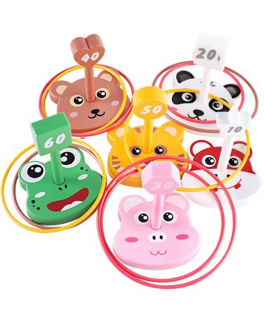 Animal Ring Toss Game for Kids, 6 Targets Stands & 36 Rings Combo Set, Indoor Outdoor Halloween Party Yard Family Adults Activity, Holiday Birthday Gift for Boys Girls Child Ages 3+