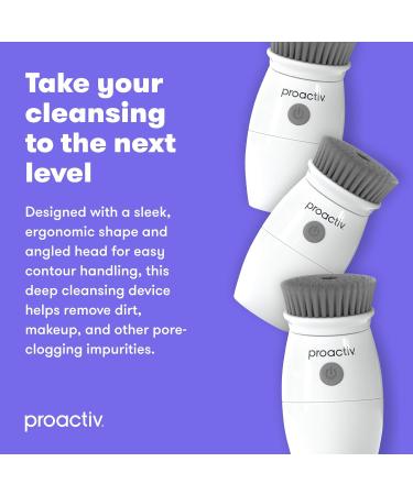 Proactiv Charcoal Facial Cleansing Brush - Spin Brush Exfoliator and Facial Scrubber With Charcoal-Infused Bristles For Deep Skin Cleansing - Water Resistant - Buy Online on GoSupps.com