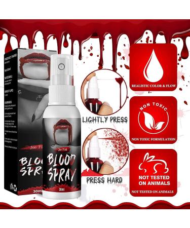 Fake Blood Makeup Spray & Capsules Set for Halloween - Realistic Vampire Zombie Cosplay Kit (2 Pcs) - Buy Online on GoSupps.com