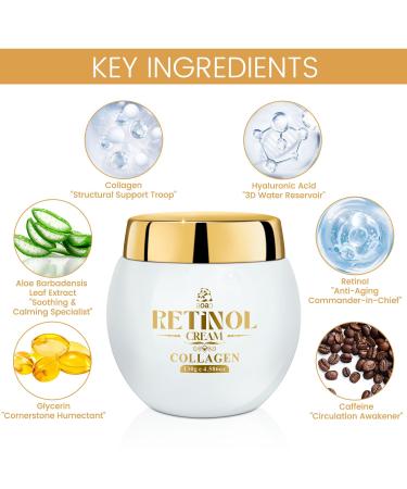 Men's Anti Aging Face Cream for Men, Anti Wrinkle with Retinol, Collagen & Hyaluronic Acid, Restore Skin Barrie, Boost Elasticity, Fresh Scent Face Moisturizer, Skin Tone Treatment, 130g/4.59oz - Buy Online on GoSupps.com
