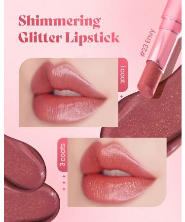 AMTS Tinted Lip Balm-Envy | Hydrating Glitter Lipstick for Dry Lips | Korean Beauty Moisture Lip Tint with Pearl Shimmer - Buy Online on GoSupps.com