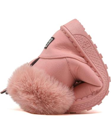 Yeeteepot Baby Girls' Winter Booties - Warm Lined Snow Boots for Kids, Anti-Slip Ankle Boots in Pink - Buy Online on GoSupps.com