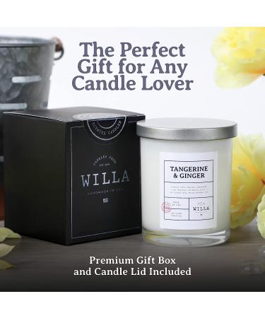 Willa Tangerine & Ginger Highly Scented Candle - All Natural Soy Wax - Made in USA with Essential Oils - 9oz Jar Candle for Home, Aromatherapy, Spa - Perfect Gift Idea - Buy Online on GoSupps.com