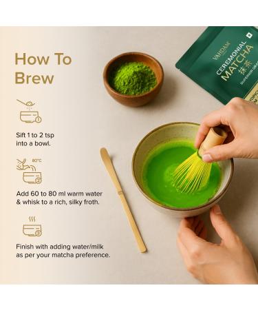 VAHDAM Matcha C r monial 30g | Matcha de Qualit C r moniale Sup rieure de Uji Japon | Poudre Ultra-Fine et Velout e | Saveur D licate Sans Amertume | Id al pour la Th et le Matcha Latte - Buy Online on GoSupps.com