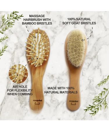 Baby Grooming Kit: Hair Brush, Comb & Nail Clippers Set with Woven Basket - Perfect Baby Shower Gift (White) - Buy Online on GoSupps.com