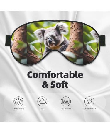 Buy Happy Cute Koala Unisex Adjustable Blackout Sleep Eye Mask - Perfect for Home Travel and Yoga - Buy Online on GoSupps.com