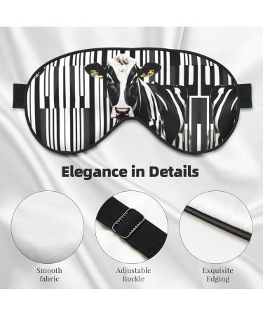 Black White Milk Cow Sleep Mask | Adjustable Soft Blindfold for Relaxation Travel & Meditation - Buy Online on GoSupps.com