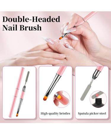 120-Piece Dual Nail Forms Set - Stencil Extension Shapes with Pink Dual-Ended Brush Nail Tip Clip Sponge Separator & Nail Files | Perfect for Polygel Nails - Buy Online on GoSupps.com