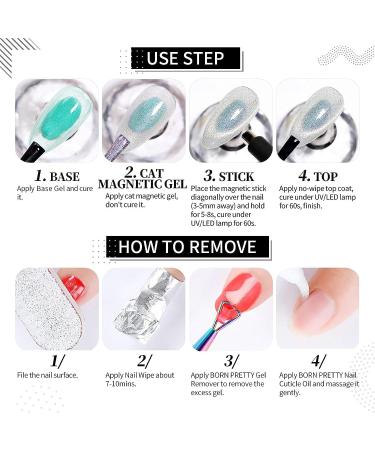Born Pretty 6Pcs Magnetic Gel Polish Set - Reflective Glitter Auroras Snowlight Cat - LED Gel Nail Art Manicure Kit - Holiday Gift Set - Buy Online on GoSupps.com