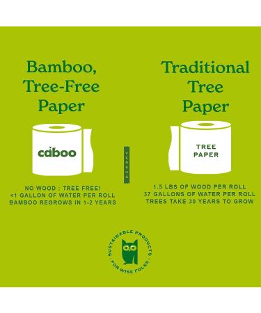 Caboo Tree Free Bamboo Paper Towels - Earth Friendly Sustainable Kitchen Paper Towels - 6 Rolls, 2 Ply Sheets - 6 Count - Buy Online on GoSupps.com