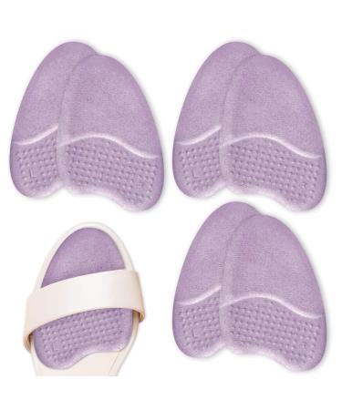Beautulip Metatarsal Pads for Women Anti-Sliding Pads for Open Toe Shoes Ball of Foot Cushions Shoe Filler Reduce Foot Slip 3-Pair (Lilac)
