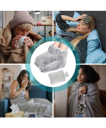 Fivtsme Electric-Free 2-in-1 Foot Warmer & Hot Water Bottle | Super Soft Heating Pads for Cold Feet | 1L Gray Comfort for Women Men & Children - Buy Online on GoSupps.com