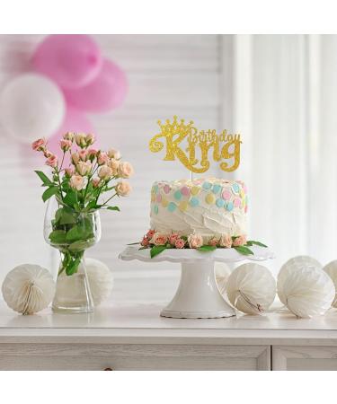 Tenhaisi Gold Glitter King Birthday Cake Topper for Boy 1st 3rd 10th 16th 18th 20th 21st 25th 29th 30th 40th 50th Birthday Man Boy Prince Birthday Party Decorations Happy Birthday Cake Topper - Buy Online on GoSupps.com