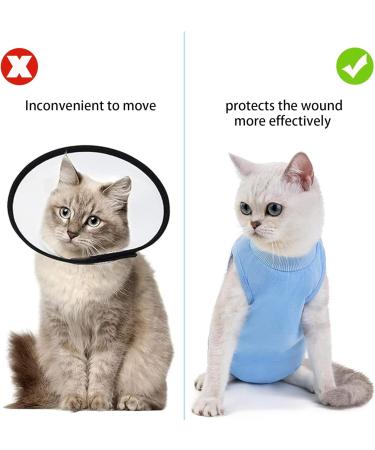 Cat Recovery Suit Cat Surgery Recovery Suit Cat Outfits for Cats Only Cone Collar Alternatives Suit for Cats Weaning Wounds Skin Diseases Cats Anti Licking Pajama Suit(Blue L Size) - Buy Online on GoSupps.com