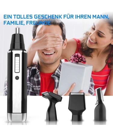 Buy 4-in-1 Ear & Nose Hair Trimmer for Men - USB Rechargeable Waterproof Facial & Eyebrow Grooming Tool - Buy Online on GoSupps.com