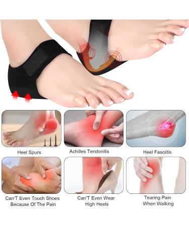 Heel Spur Inserts - 2 Pairs Gel Heel Cushions & Silicone Protectors for Pain Relief - Buy Online on GoSupps.com