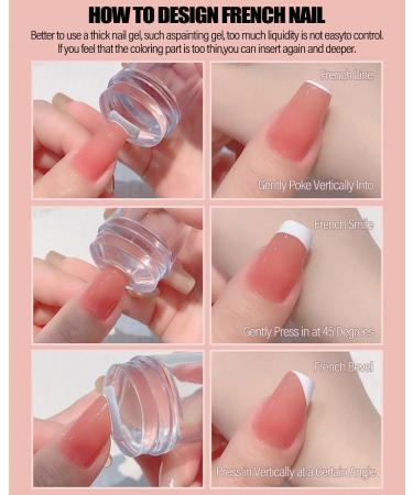 1.1 Inch Clear Silicone Nail Stamper for French Tip Manicure - Nail Art Design Tools Kit - Buy Online on GoSupps.com