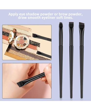 3Pcs Eyeliner & Eyebrow Brush Kit - Professional Makeup Brushes for Eyeshadow and Brow Shaping - Buy Online on GoSupps.com