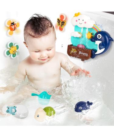 Joyreal Baby Bath Toys - Toddler Bath Toy for 18+ Months Baby Bath Tub Toy with 3 Suction Cup Spinner Toys & 2 Wind Up Bath Toys Gift for Boys Girls for 2 3 4 5 Year Old Standard Edition - Buy Online on GoSupps.com
