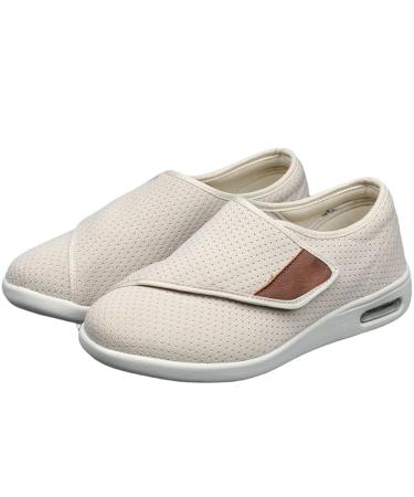 MisFun Diabetes Edema Swollen Shoes Comfortable Extra Wide Swollen Feet Slippers Closed Toe Breathable Unisex Diabetic Shoes Applies to Post Operation Surgery (Color : Beige Size : 11) 11 Beige