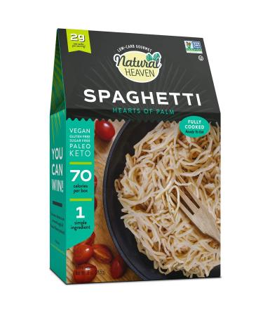 Natural Heaven Hearts of Palm Pasta Spaghetti Noodles, Gluten Free Low Carb Pasta, Vegan Keto Pasta Noodle, Natural & Healthy Plant Based Spaghetti, 9 oz