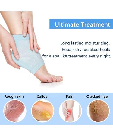 Moisturizing Gel Socks for Dry Cracked Heels - Foot Spa Treatment for Softening and Hydrating Heels (1 Pair) - Buy Online on GoSupps.com